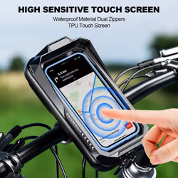 Waterproof Bicycle Phone Holder Motorcycle Bike Handlebar Phone Case Bag - Black