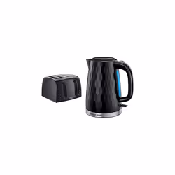 4-Slice Toaster 21651-Black, Plastic, Black & 26051 Cordless Electric Kettle Contemporary Honeycomb Design with Fast Boil and ...