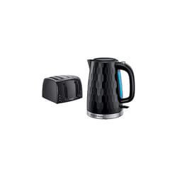 4-Slice Toaster 21651-Black, Plastic, Black & 26051 Cordless Electric Kettle Contemporary Honeycomb Design with Fast Boil and Boil Dry Protection
