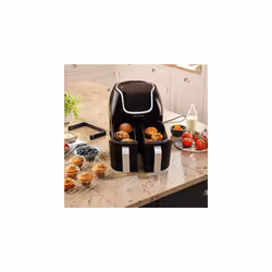 Russell Hobbs 27290 Snappi 8.5L/2x 4.25L Dual Basket Air Fryer - Family Digital Airfryer with Adjustable Drawers and Cooking Synch, Black, 1700W,
