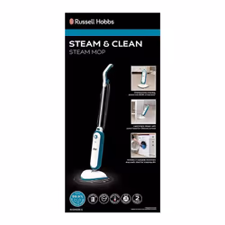 Russell Hobbs RHSM1001-G Steam and Clean Steam Mop White & Aqua - Free 2 year guarantee [Energy Class A]
