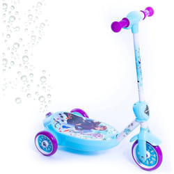 Huffy Disney Frozen Bubble Electric Scooter For Kids 3-5 Years 6v Battery Toy Ride On Scooter With Bubble Machine ft Anna, Elsa & Olaf, Blue