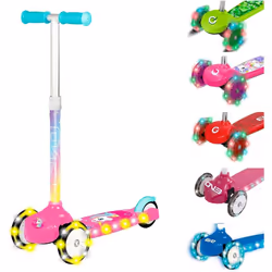 Light-Up Move 'N' Groove Childrens Scooter | 3 Wheeled Tri Scooter | Tilt To Turn Toddler Scooter With Light Up Wheels | Kids ...