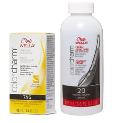 3.6oz) Wella Color Charm Haircolor 7NG Medium Beige Blonde - 7NG + Developer (Vol. 20