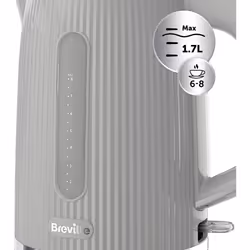 Breville Bold Ice Grey Electric Kettle | 1.7L | 3kW Fast Boil | Grey & Silver Chrome [VKT222]
