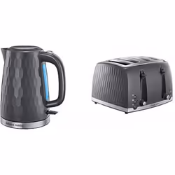 Russell Hobbs Honeycomb Kettle and 4 Slice Toaster, Grey