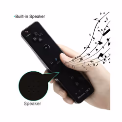 Built-in Motion Plus Remote Compatible For Nintendo Wii Controller Nunchuck - Black
