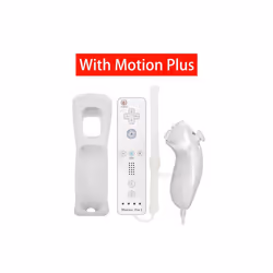 Built-in Motion Plus Remote Compatible For Nintendo Wii Controller Nunchuck - White