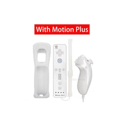 Built-in Motion Plus Remote Compatible For Nintendo Wii Controller Nunchuck - White