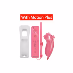 Built-in Motion Plus Remote Compatible For Nintendo Wii Controller Nunchuck - Pink