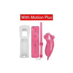 Built-in Motion Plus Remote Compatible For Nintendo Wii Controller Nunchuck - Pink