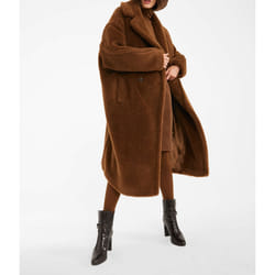 MAX MARA Teddy Bear Icon Coat In Tobacco - M