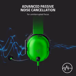 Razer BlackShark V2 X - Multi-Platform Wired Esports Headset (Triforce 50mm Drivers, Advanced Passive Noise Cancellation, 7.1 Surround Sound) Green
