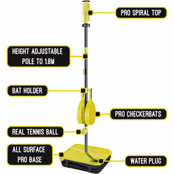 Pro All Surface Swingball | Swingball's Ultimate Game for 6+ to Adults | Real Tennis Ball and 2 Power Bats | Superior All Surface Base
