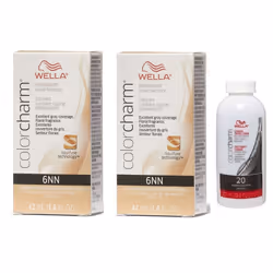3.6oz) Wella Color Charm Permanent Liquid Haircolor - 6NN+6NN+Developer (Vol. 20