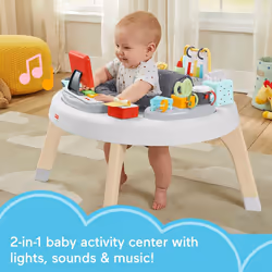 Fisher-Price 2-in-1 Like a Boss Activity Center, Baby Entertainer and Play Table with Music Lights and Sounds for Infants and Toddlers, HBM26