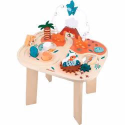 Janod Dinosaure-8 Table Years Activities-Early-Learning Toy-Fine Motor Skills & Dexterity-FSC Wood Toy-12 Months +, J05825, Multicolor