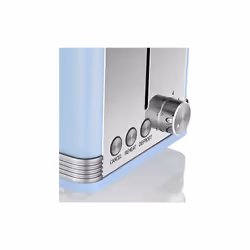 Swan 2 Slice Retro Toaster, Blue, Defrost, Cancel and Reheat Functions, Slide Out Crumb Tray, ST19010BLN