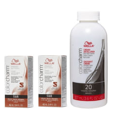 3.6oz) 5WR Allspice Wella Color Charm Permanent Haircolor - 5WR+ 5WR+Developer (Vol. 20