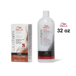32oz) 5WR Allspice Wella Color Charm Permanent Haircolor - 5WR + Developer (Vol. 20