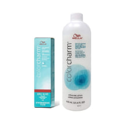 ) Wella Color Charm 6RV Fiery Red Demi â Permanent Haircolor - 6RV + Activating Lotion (15.4oz
