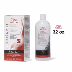 32oz) 6RV Cyclamen Wella Color Charm Permanent Haircolor - 6RV+ Developer (Vol. 20