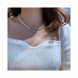 Vivienne Westwood Necklace Mini Bas Relief Pearl - Silver