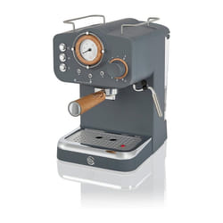 Swan Espresso Machine, 15 Bars of Pressure, Milk Frother, 1.2 Litre Tank, Scandi Style, SK22110GRYN, Nordic Grey, 1100W