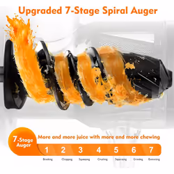 AMZCHEF Juicer Machines - Cold Press Slow Juicer - Masticating Juicer for Whole Fruits and Vegetables - Delicate Chew No Need to Filter