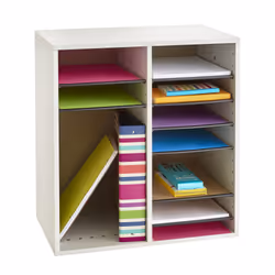 Safco 9422 literature rack 16 shelves Grey
