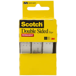 665 Double-Sided Office Tape in Hand Dispenser  1/2"""" x 7 Yards  Three/Box