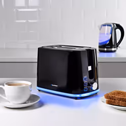 Blaupunkt 2 Slice Illuminating Toaster With Reheat & Defrost functions - Black