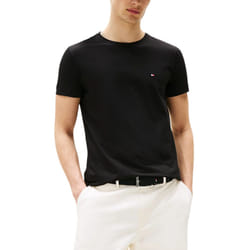 Tommy Hilfiger 10839 Mens T Shirts Crew Neck Short Sleeve Summer New Cotton Tee - Black, M
