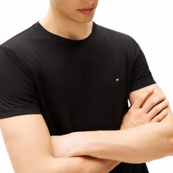 Tommy Hilfiger 10839 Mens T Shirts Crew Neck Short Sleeve Summer New Cotton Tee - Black, M