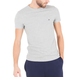 Tommy Hilfiger 10839 Mens T Shirts Crew Neck Short Sleeve Summer New Cotton Tee - Grey, S