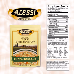 Alessi Autentico Premium Soups (Tuscan White Bean, Pack of 6)