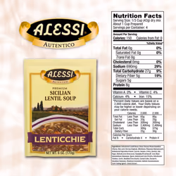 Alessi Autentico Premium Soups (Sicilian Lentil, 6 Ounce (Pack of 6)