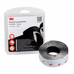 3M SJ352Bbk Hook & Loop Reclosable Fasteners, 2 x 25 mm x 1.25 m, Black