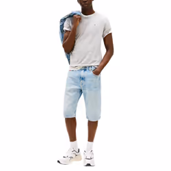 Tommy Hilfiger 10839 Mens T Shirts Crew Neck Short Sleeve Summer New Cotton Tee - Grey, L