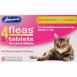 Johnsons 4Fleas Tablets for Cats and Kittens, 6 Treatment Pack, 14D083
