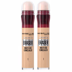 Maybelline Instant Anti Age Eraser Eye Concealer, Dark Circles and Blemish Concealer, Ultra Blendable Formula, 01 Light, Duo ...