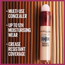 Maybelline Instant Anti Age Eraser Eye Concealer, Dark Circles and Blemish Concealer, Ultra Blendable Formula, 01 Light, Duo Bundle