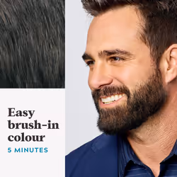 Just For Men Moustache & Beard M45 - Dark Brown Black Dye, Eliminates Grey For a Thicker & Fuller Look With An Applicator Brush Included Ã¢ M45