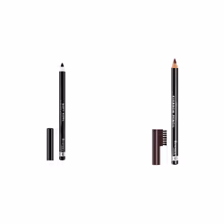 Rimmel London Soft Kohl Smudge-proof Eyeliner Pencil, Jet black, 1.2 g & London Professional Eyebrow Pencil, Dark Brown, 1.4g