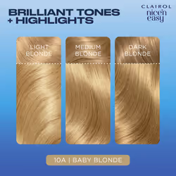 Clairol Nice'n Easy CrÃme Permanent Hair Dye, 10A Baby Blonde, 260g
