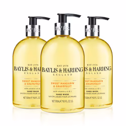 Baylis & Harding Sweet Mandarin and Grapefruit Hand Wash, 500 ml (Pack of 3) - Vegan Friendly