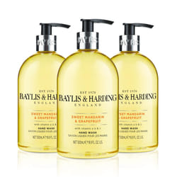 Baylis & Harding Sweet Mandarin and Grapefruit Hand Wash, 500 ml (Pack of 3) - Vegan Friendly