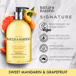 Baylis & Harding Sweet Mandarin and Grapefruit Hand Wash, 500 ml (Pack of 3) - Vegan Friendly