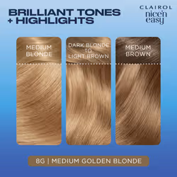 Clairol Nice'n Easy CrÃme, Natural Looking Oil Infused Permanent Hair Dye, 8G Medium Honey Blonde