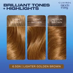 Clairol Nice'n Easy CrÃme, Natural Looking Oil Infused Permanent Hair Dye, 6.5GN Lighter Golden Brown